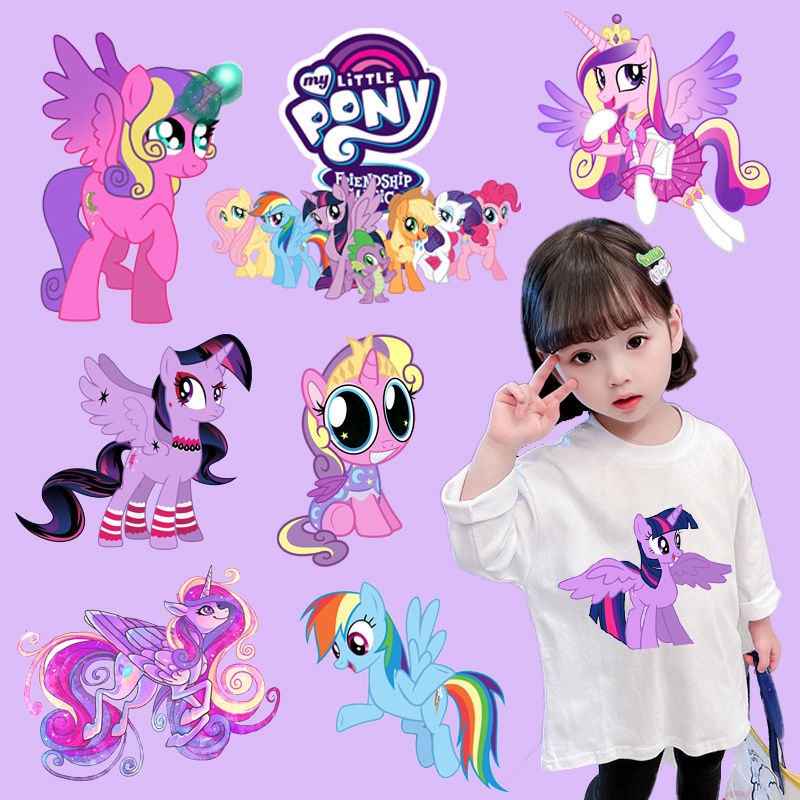 Miếng Dán Chuyển Nhiệt Hình My Little Pony Twilight Lấp Lánh Trang Trí Quần Áo DIY