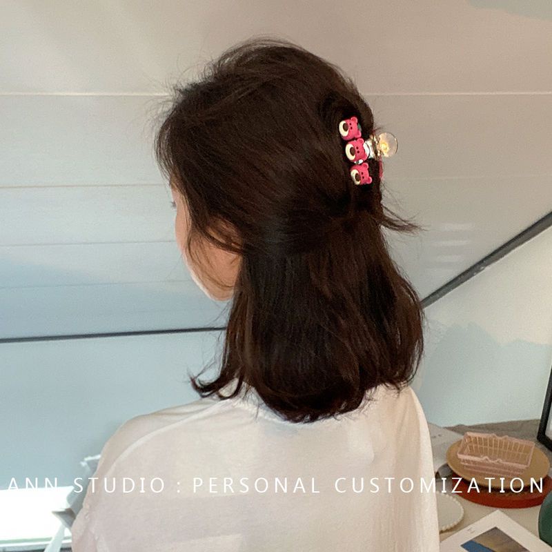 Kẹp Tóc Hình Gấu / Cá Mập / Dâu Tây Kiểu Nhật Hàn Thiết Kế Đơn Giản Cho