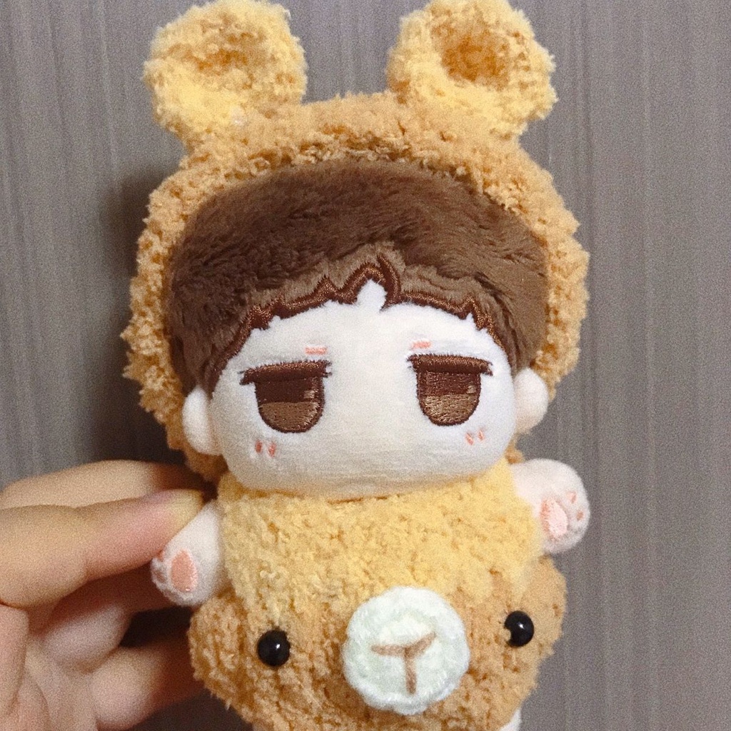 10cm cotton doll baby clothes 10 cm bear onesie jumpsuit cute doll clothing with hair belt