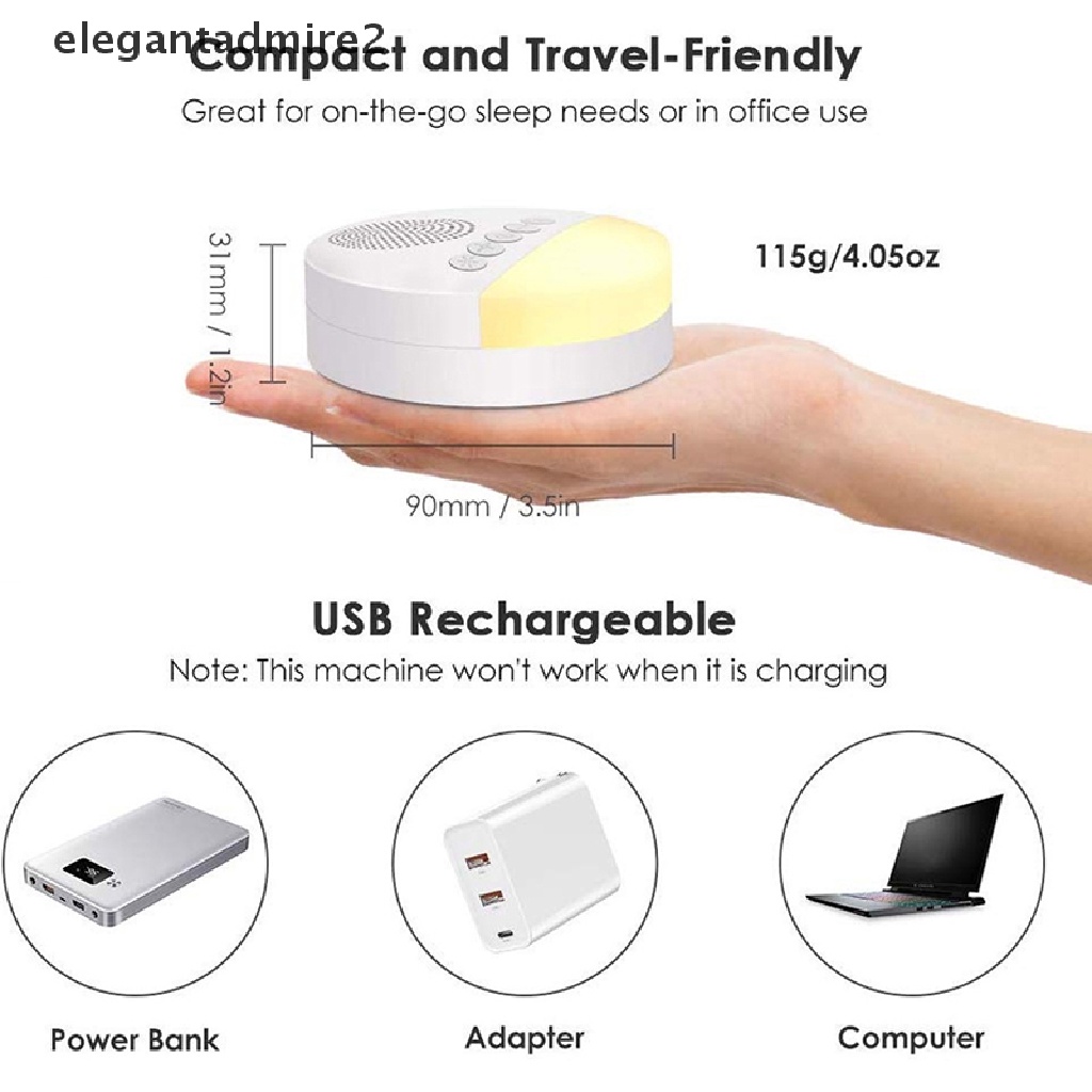 Máy Tạo Tiếng Ồn Trắng Có Đèn Ngủ Tiện Dụng Cho Bé