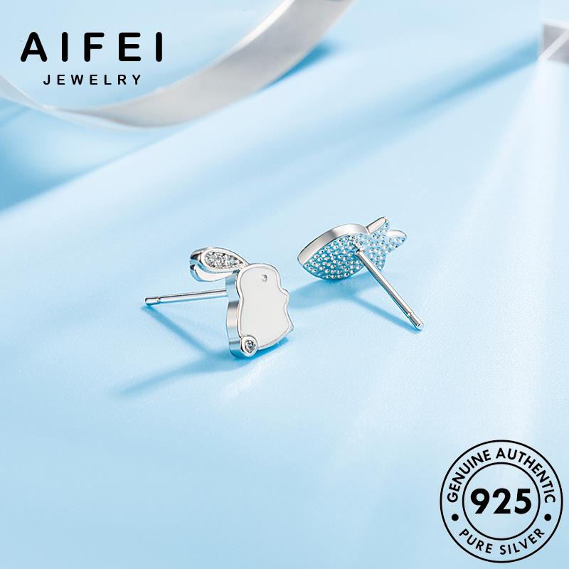 AIFEI JEWELRY hàn nữ tua vành tai bản 925 thật tính thỏ tròn nguyên thời quốc cá khuyên bạc kiện Thời bông sức phụ trang xỏ E121