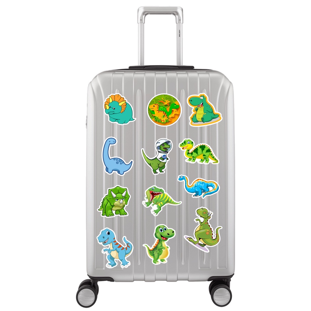 Bộ 50 Miếng Dán Họa Tiết Khủng Long Hoạt Hình Graffiti Chống Thấm Nước Trang Trí Ván Trượt / Tủ Lạnh