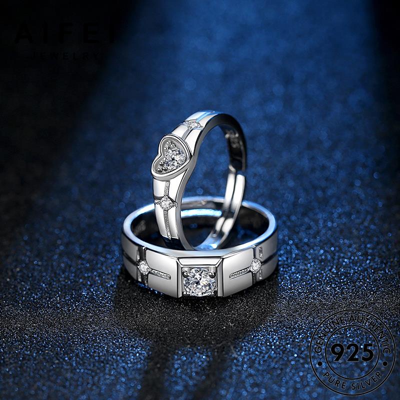 AIFEI JEWELRY 925 kim sức yêu nguyên cương thời hàn bạc kiện nhẫn cặp thật phụ tình moissanite quốc cá bản trang tính đôi R72