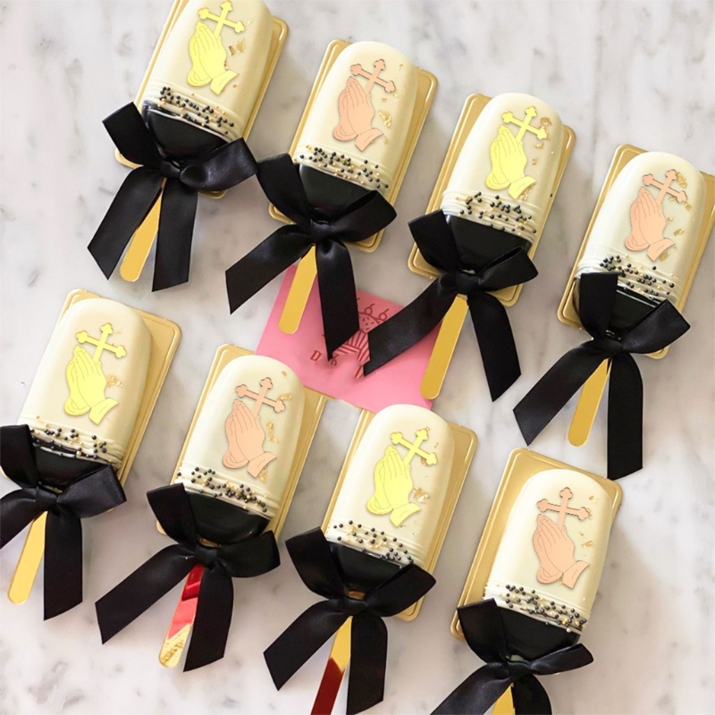 Set 5 Que Cắm Trang Trí Bánh Hình Thánh Giá Bằng Acrylic