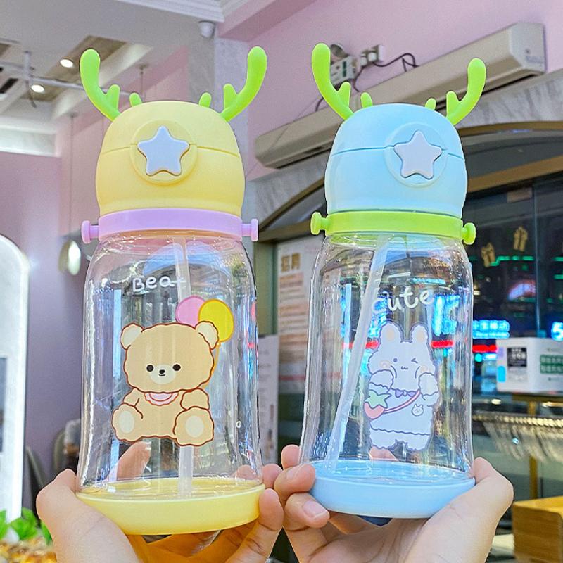 450ml Bình Nước bình thuỷ tinh đựng nướbình giữ nhiệt lock lock chai nhựa nước bình nước cho bé đi học bình nước thể thao