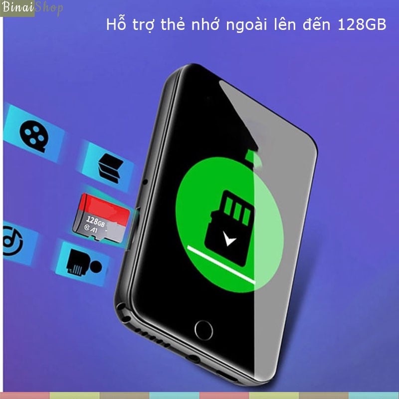 Máy Nghe Nhạc - Ruizu M7, Xem Phim MP4, Màn Hình Cảm Ứng, Bluetooth 5.0, Hỗ Trợ Loa Ngoài