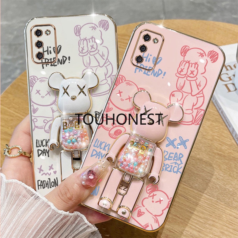 Ốp Điện Thoại Samsung Galaxy A22 Case Samsung A03S A02S Case Samsung A14 Case Samsung A33 A34 Case Samsung A54 Case Samsung A30 A20 Case Samsung M32 M02S Cover Samsung M22 F22 Shockproof Cartoon Anime Graffiti Kaws Bear Stand Cute Phone Casing Case TB