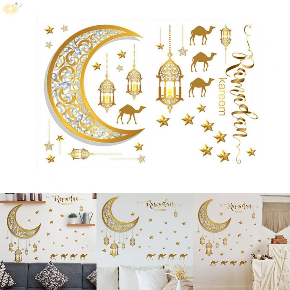 【VARSTR】Eid Mubarak Wall Stickers Ramadan Decoration For Home Islamic Muslim Party/Home Decoration