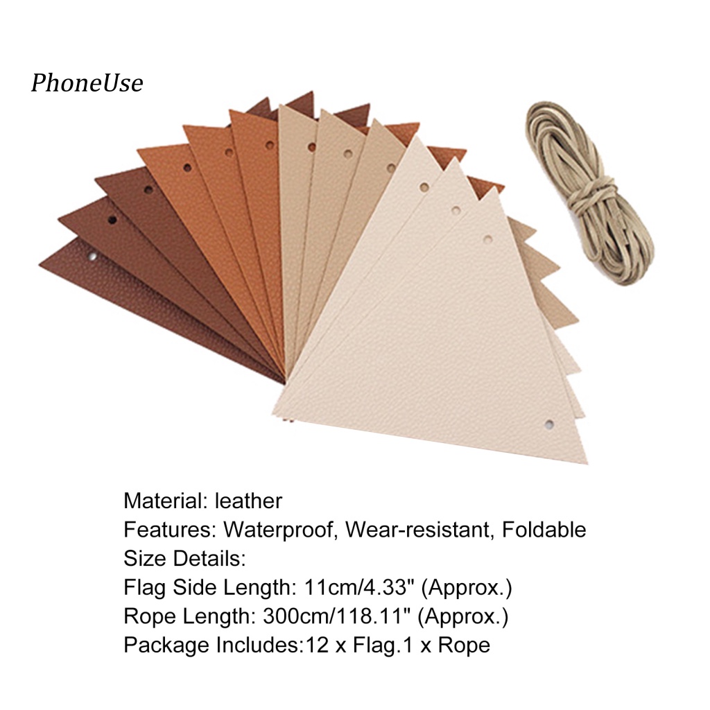 Pu Set 12 Dây Cờ Tam Giác Chống Thấm Nước ST310 Trang Trí Ngoài Trời