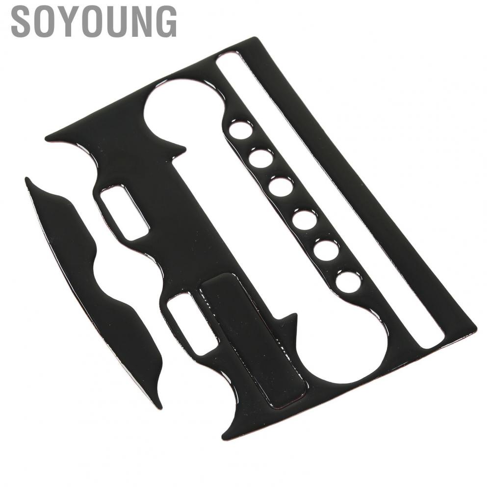 Soyoung AC Switch Control Panel Trim  Precise Fit Soft Plastic Center Console Air Conditioning Frame Piano Black for 370Z Z34 2009 To Present LHD Car