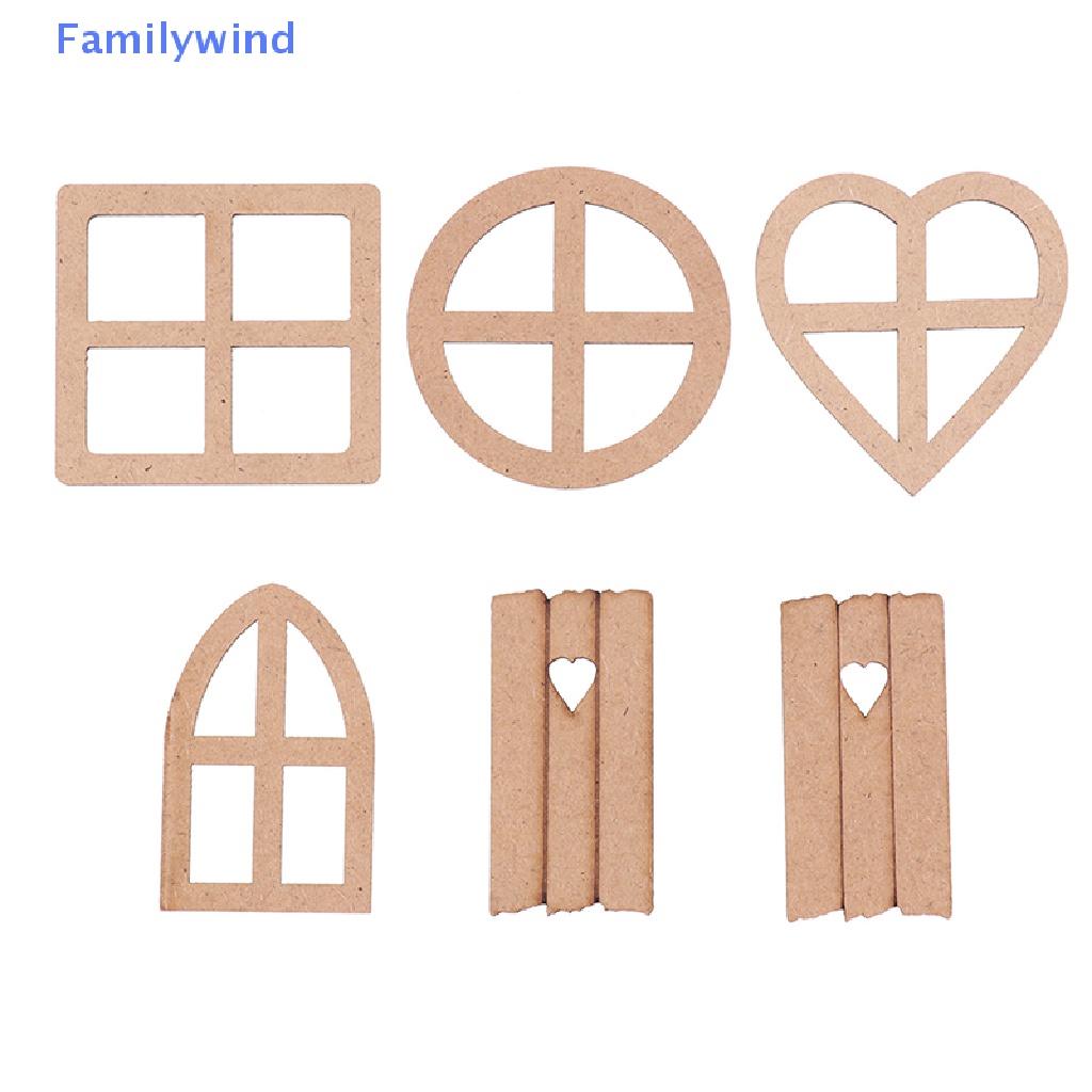 Set 6 Mô Hình Cửa Sổ / Cửa Ra Vào / Cửa Ra Vào / Cửa Sổ 1: 12 Dùng Trang Trí Nhà Búp Bê