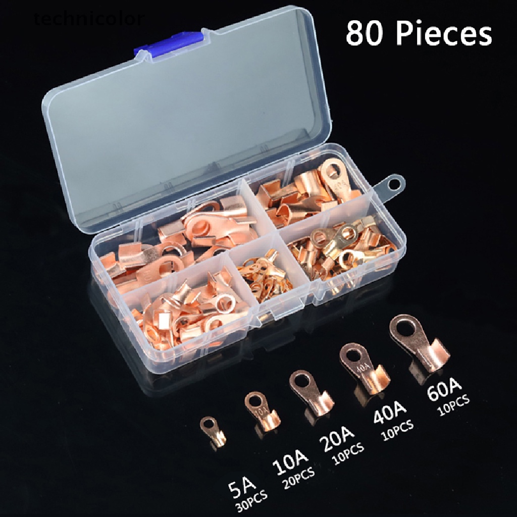Set 80 Đầu Nối Dây Điện Bằng Đồng Nhiều Màu Sắc