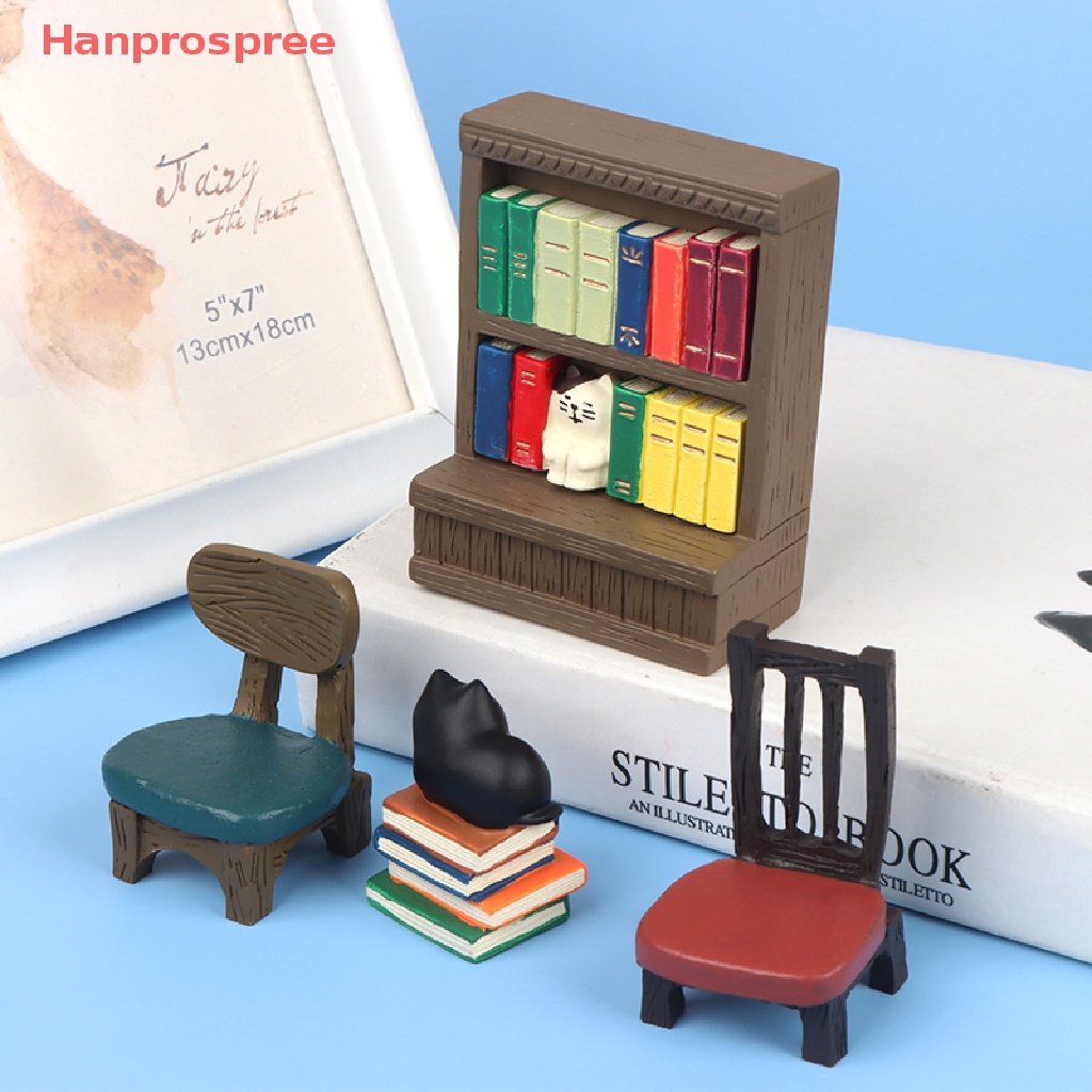 Mô Hình Kệ Sách Hình Mèo Đen Tỉ Lệ 1: 12 Trang Trí Nhà Búp Bê