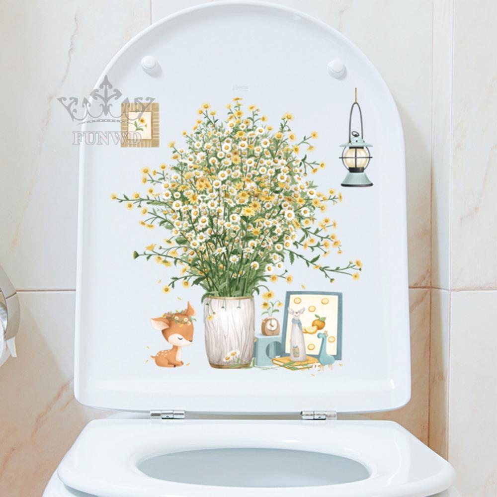 【FUNWD】Toilet Seats Stickers Toilet Decorative Wall Sticker Bathroom Home Decor 32*37cm