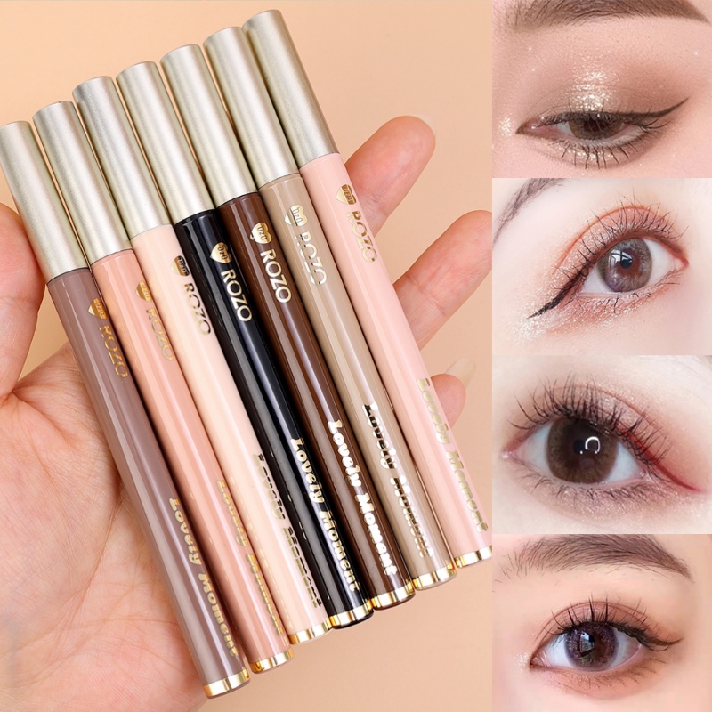 Bút Kẻ Mắt Dạng Lỏng Màu Lì Siêu Mịn Nhanh Khô Chống Thấm Nước ROZO Dành Cho Trang Điểm Làm Đẹp