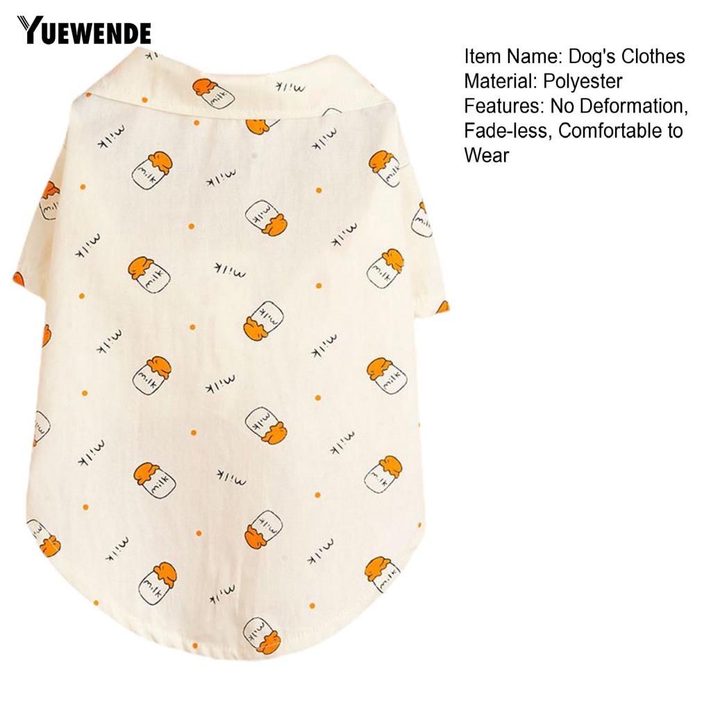 Yue.z Trang Phục Hóa Trang Cho Cún Cưng In Hình Chai Sữa Thời Trang Mùa Hè Đáng Yêu
