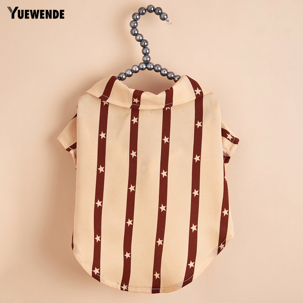 Áo Thun Họa Tiết Sọc Và Ngôi Sao Thời Trang Thấm Hút Mồ Hôi Cho Thú Cưng Yue.z