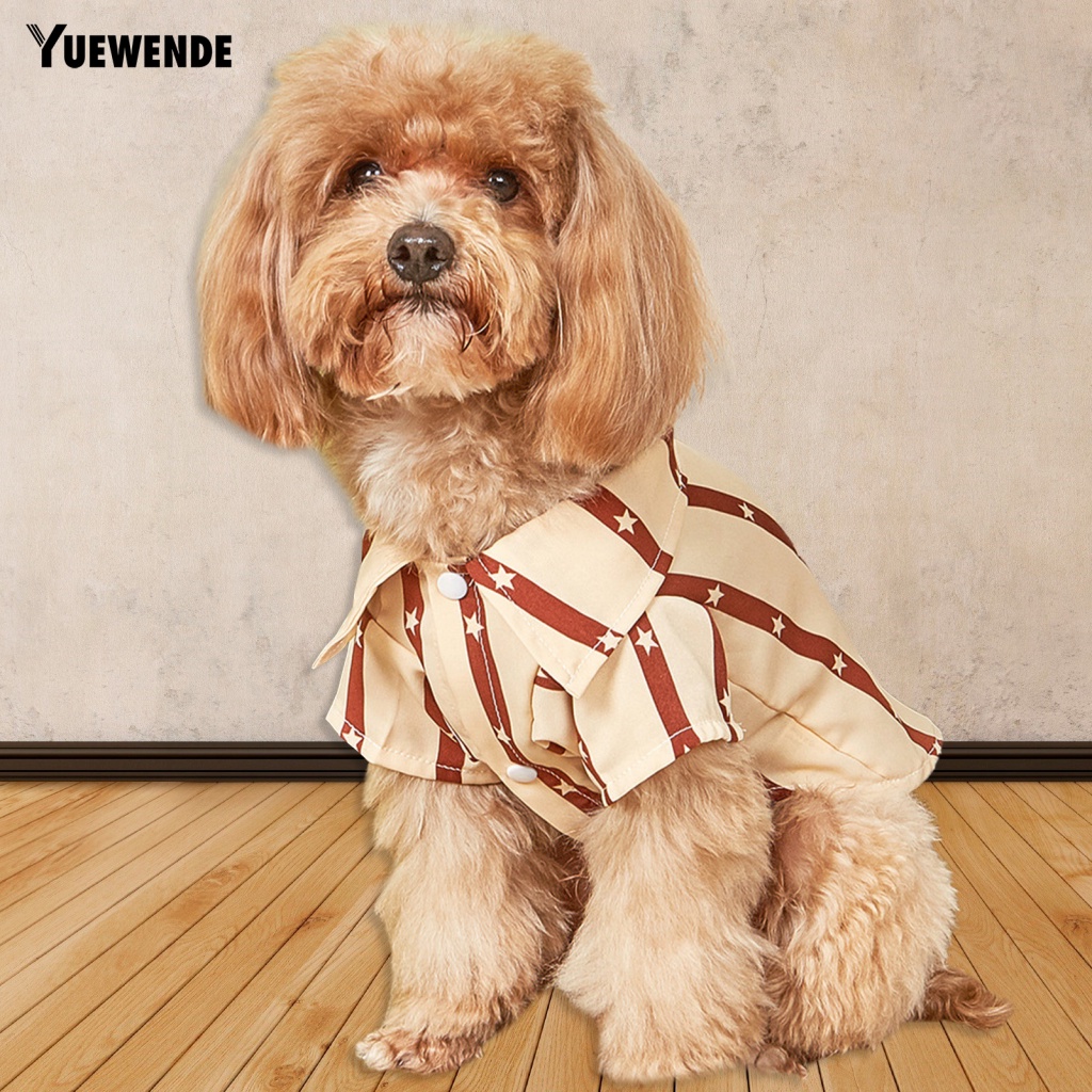 Áo Thun Họa Tiết Sọc Và Ngôi Sao Thời Trang Thấm Hút Mồ Hôi Cho Thú Cưng Yue.z