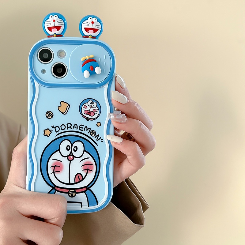 Ốp Điện Thoại TPU Dẻo Họa Tiết Doremon 3D Dễ Thương Cho iPhone 14 13 12 Pro Max Plus 11