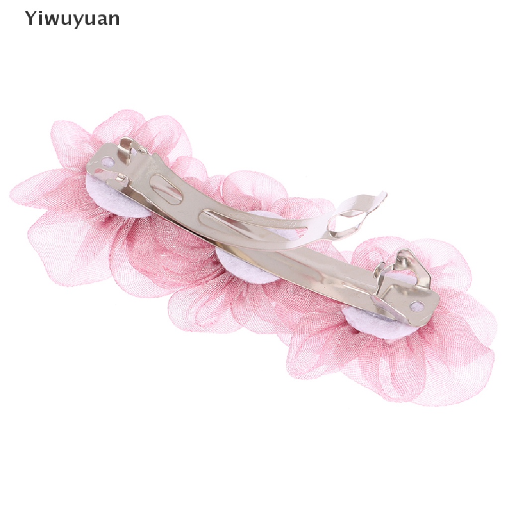 Kẹp Tóc Hình Hoa Trà Đính Ngọc Trai Màu Trắng Hồng Thanh Lịch Kiểu Hàn Quốc < Yiwuyuan >