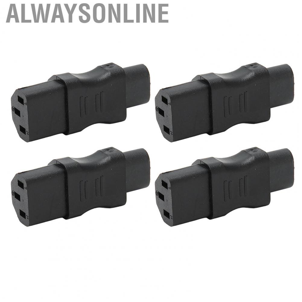 Alwaysonline IEC320 Power Plug Adapter  PVC Housing Wearproof C8 To C13 Cord 4PCS Heat Resistant for Ups Socket
