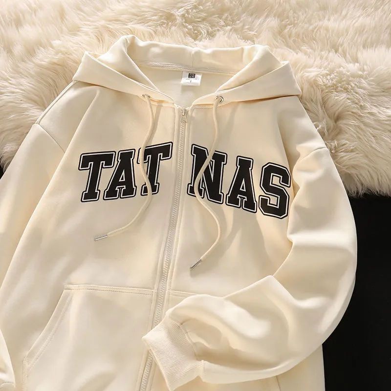 Áo Khoác Cardigan Có Mũ Trùm Dáng Rộng Phong Cách Hip Hop Retro Dễ Phối Đồ Thời Trang Mùa Xuân Dành Cho Bạn Nữ