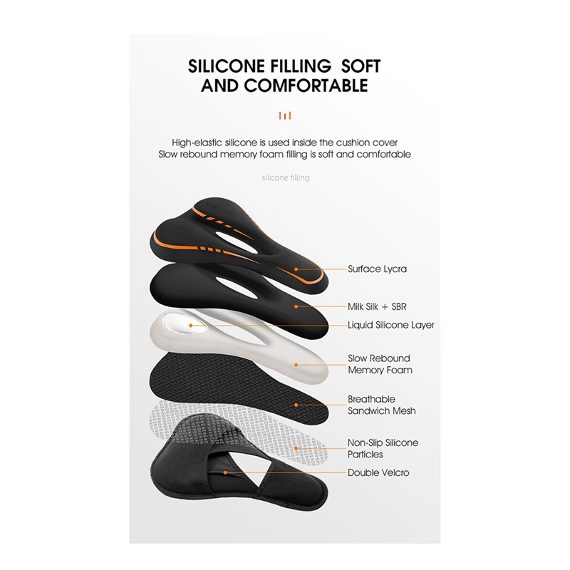 Vỏ Bọc Yên Xe Đạp MTB Kèm Vỏ Bọc Màu Đen Thoải Mái