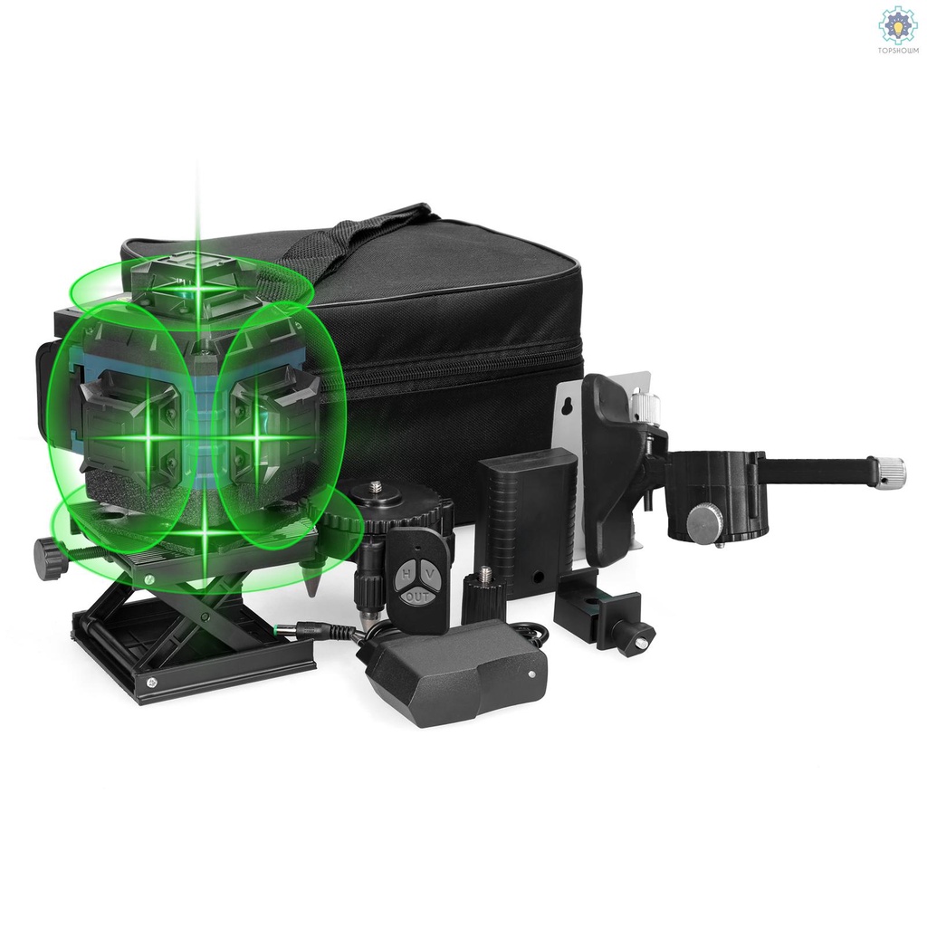 Máy Đo Đa Năng 16 Đường Laser Cấp 3° Bộ Dụng Cụ Cân Bằng Pin Lithium Đa Hướng Dán Tường Cải Thiện Gia Đình