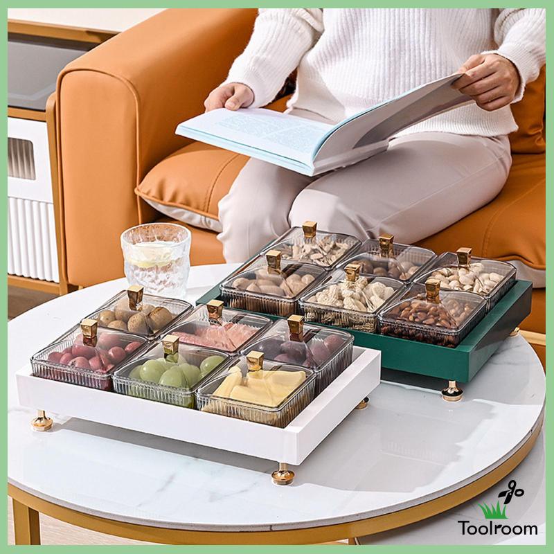 Khay Đựng Trái Cây / Thức Ăn Vặt Có Nắp Đậy Kiểu Bắc Âu Trang Trí Phòng Khách