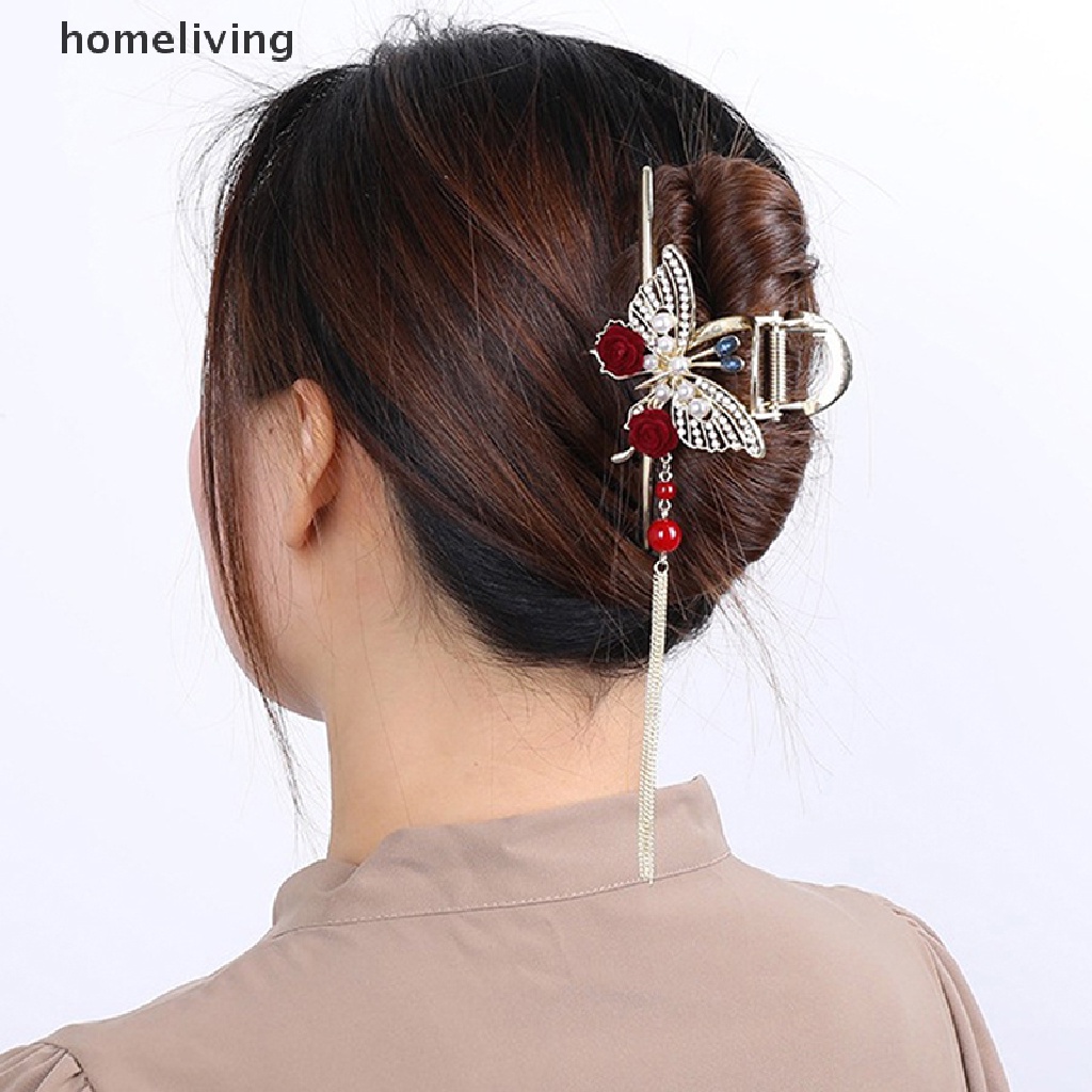 Kẹp Tóc Hình Hoa Hồng Đính Ngọc Trai Thời Trang Thanh Lịch Cho Nữ