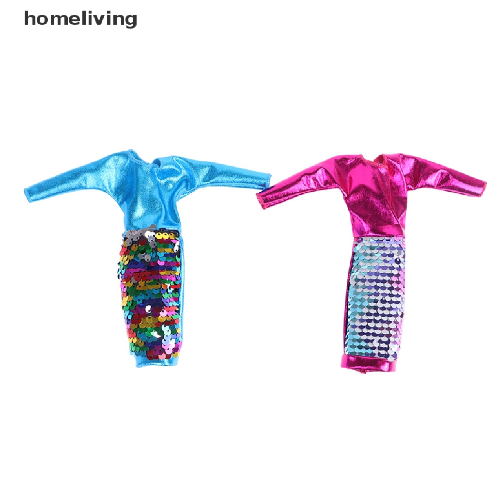 Đầm Búp Bê Dài Tay Đính Hạt Cườm Màu Sắc Gradient 30cm