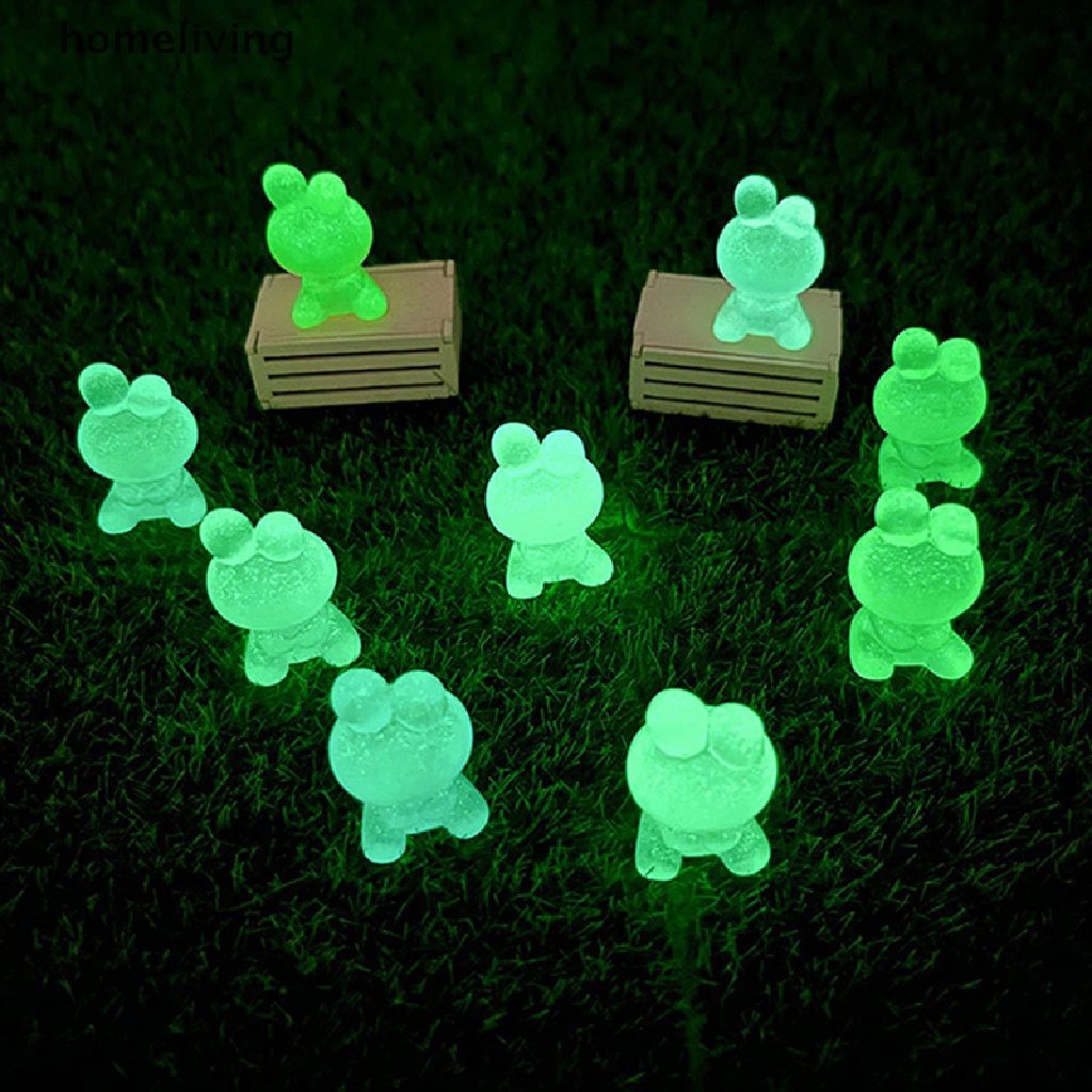 Bộ 2 Tượng Thỏ Hoạt Hình Mini Bằng Nhựa Phát Quang Dễ Thương Trang Trí Xe Hơi