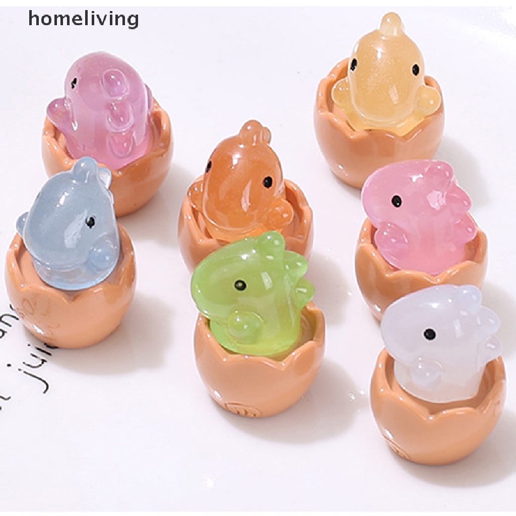 Bộ 2 Đồ trang trí Trứng Khủng Long Bằng Nhựa Phát Sáng Trong Bóng Tối Trang Trí Tiểu Cảnh