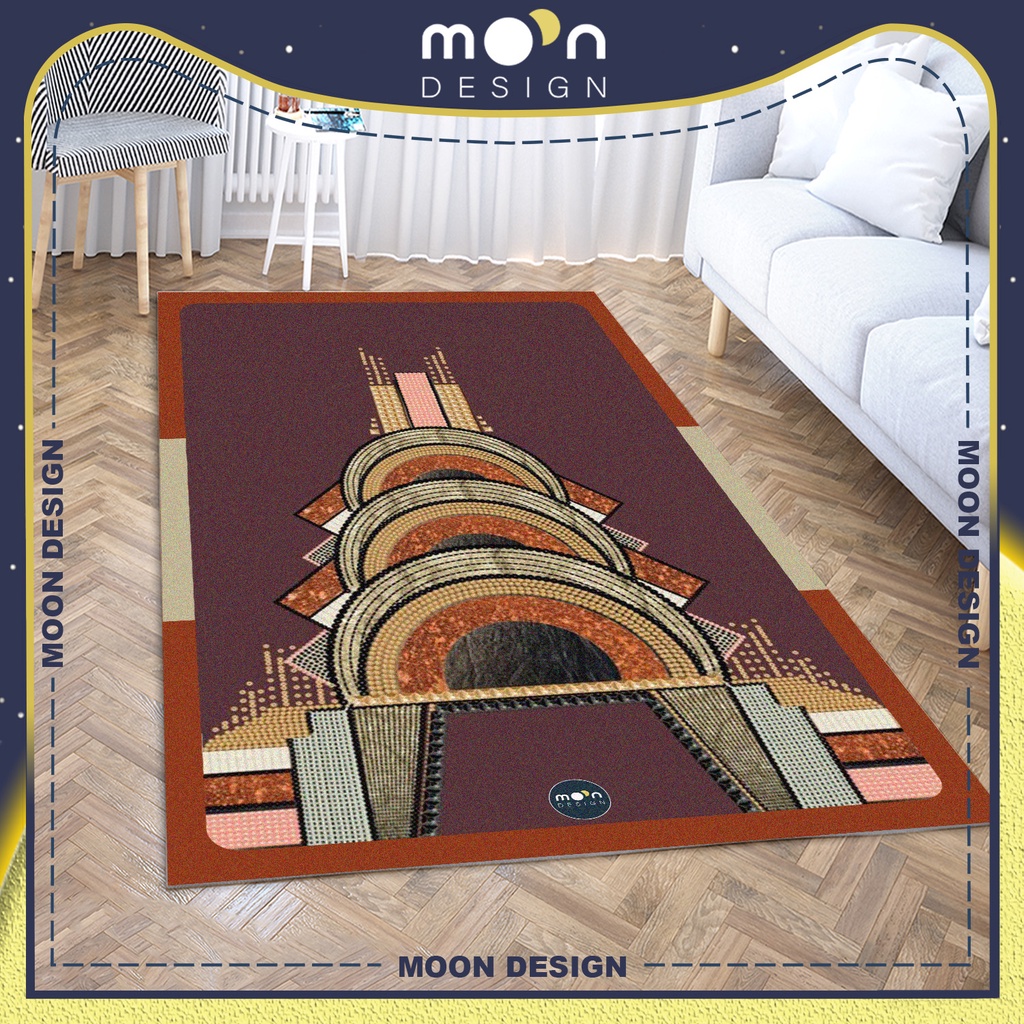 Thảm Trang Trí Moon Design Họa Tiết Thổ Cẩm Photoshot Art Decor Trải Sàn Phòng Ngủ Phòng Khách Văn Phòng