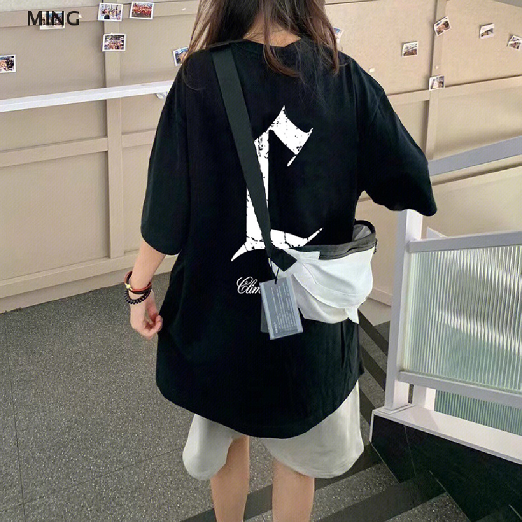 Áo Thun Nữ Ngắn Tay Cổ Tròn In Chữ Phong Cách Retro