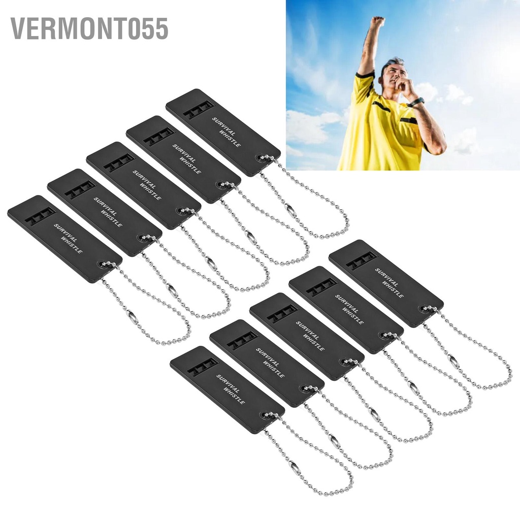 Vermont055 10 Chiếc Còi Sinh Tồn 3 Tần Số Decibel Cao Di Động Khẩn Cấp Với Móc Chìa Khóa Cho Cắm Trại Đi Bộ Đường Dài