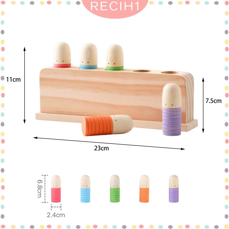 Bộ 5 Búp Bê Gỗ Màu Cầu Vồng Dành Cho Bé Trai Gái