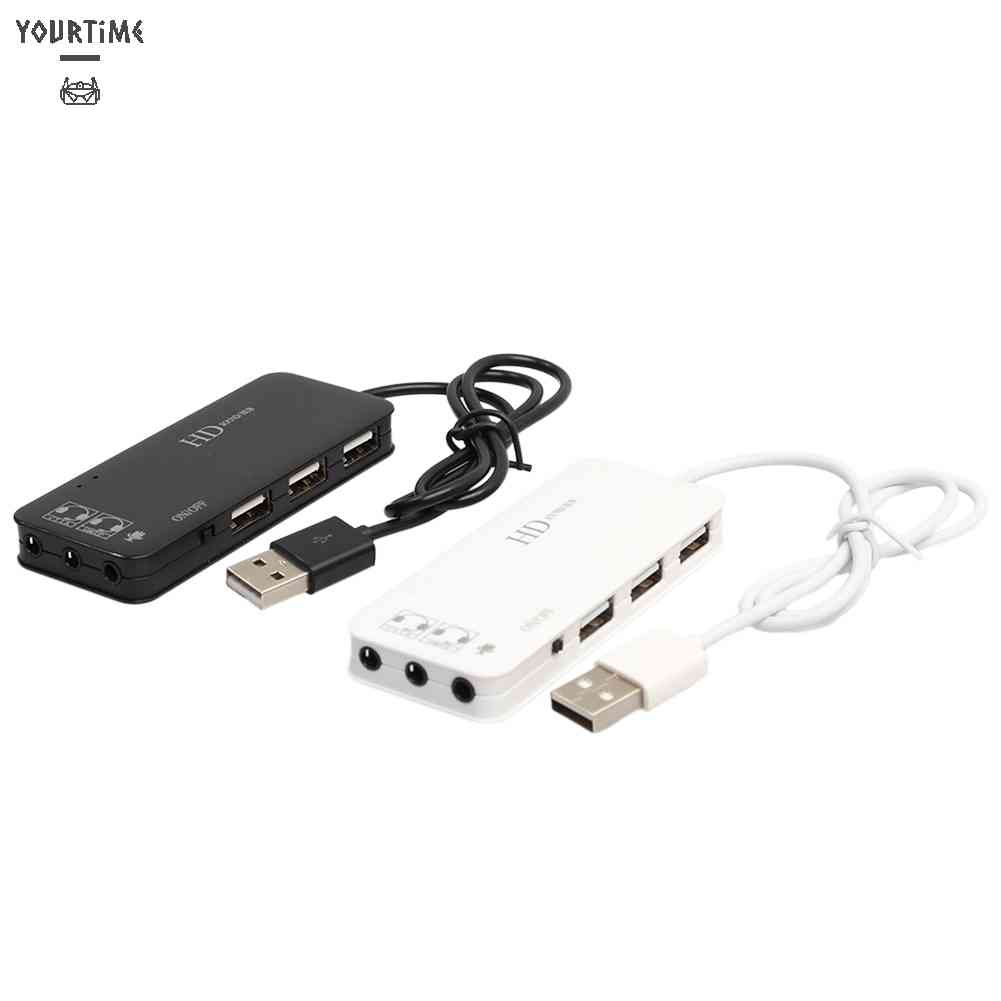 Bộ Chia 3 CổNg USB2.0 VớI Thẻ Âm Thanh NgoàI