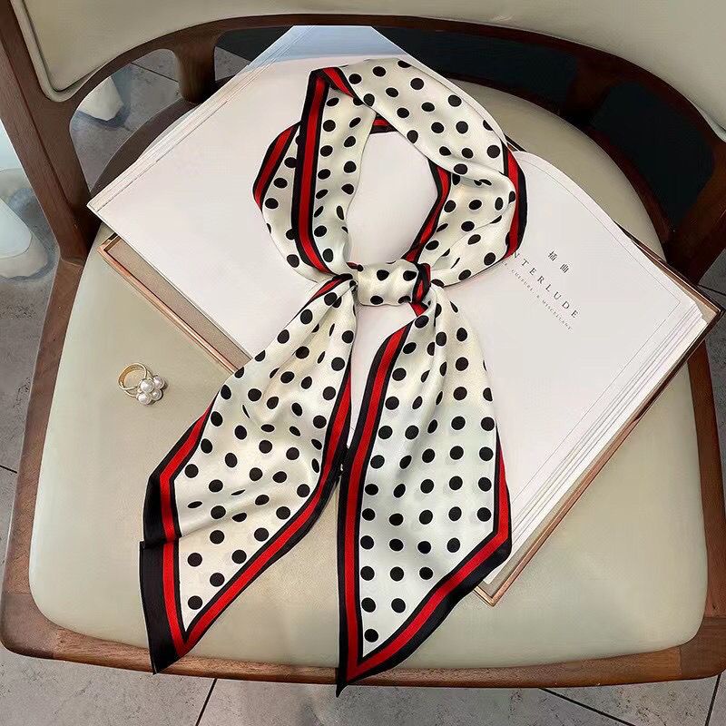 Khăn Quàng Cổ Lụa Mỏng Hình Kim Cương Phiên Bản Hàn Quốc Xuân Thu Mới Và Dải Hẹp Dài Trang Trí Khăn Choàng Nhỏ fema