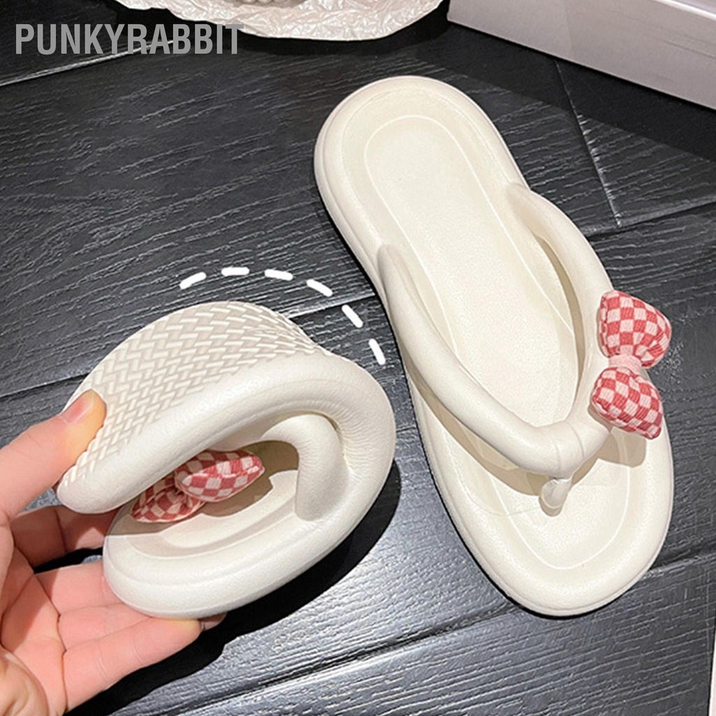 PunkyRabbit Nữ Dép Xỏ Ngón Đế Mềm Đi Trong Nhà Mùa Hè Có Trang Trí Nơ Xăng Đan Bé Gái Cho Bãi Biển Gia Đình