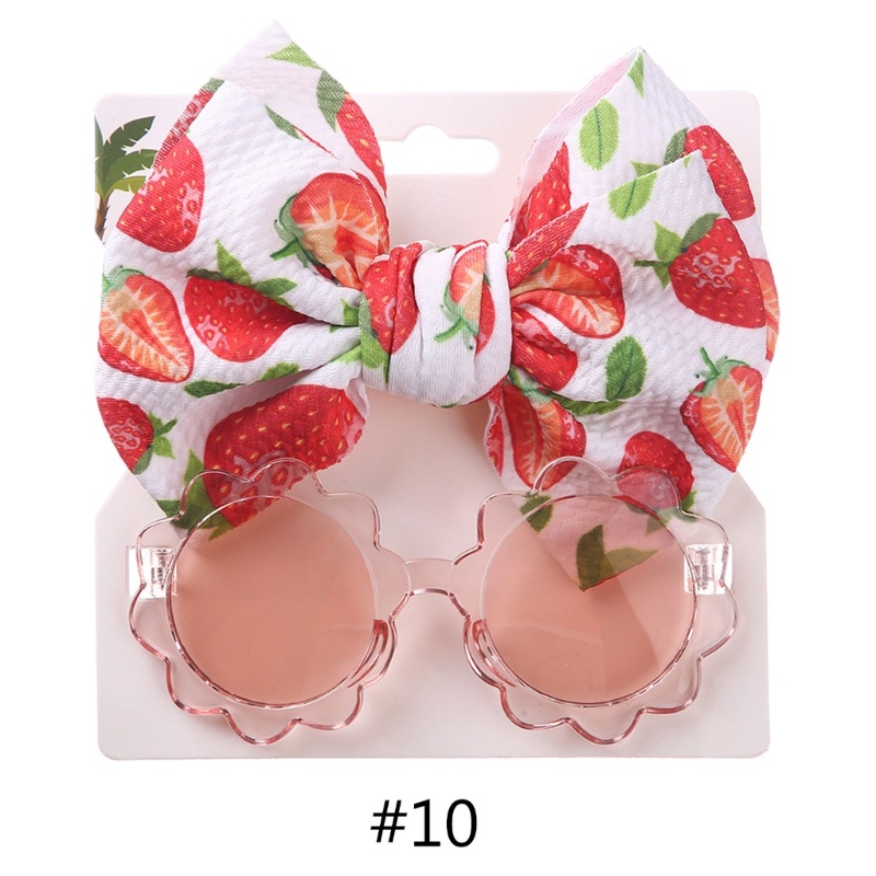 Bộ Kính Mát Và Băng Đô Nơ Hình Hoa Dành Cho Bé Gái