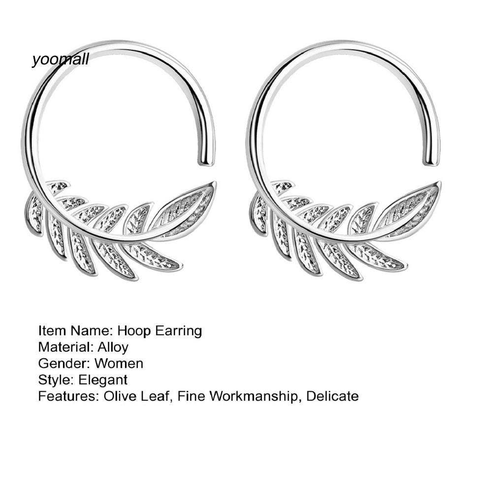 1 Đôi Bông Tai Hình Chiếc Lá Thời Trang Dành Cho Nữ