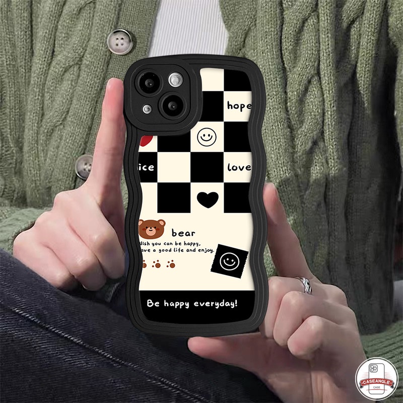 Ốp Điện Thoại Tpu Viền Lượn Sóng Hình Gấu / Trái Tim Cho iPhone 6s 6 7 8 14 Plus 11 14 13 12 Pro Max 7Plus XR X XS Max SE 2020