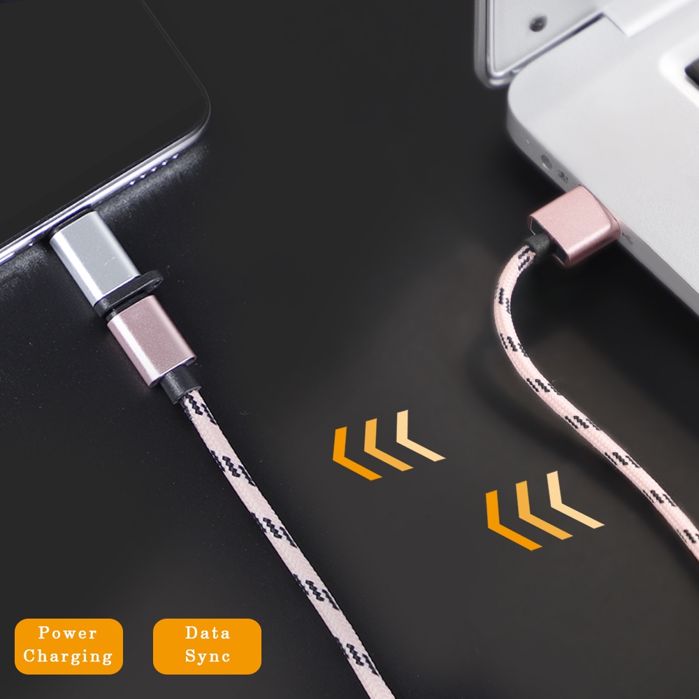 Dây Móc Khóa Kim Loại Sạc Nhanh PD TYPE C Đầu Cắm Sang Cổng Micro USB OTG Cho Điện Thoại Android Laptop