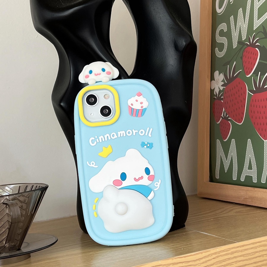 Ốp Điện Thoại TPU Silicon Mềm Hình Cún Sanrio 3D Dễ Thương Bảo Vệ Camera Cho iphone 14 13 12 11 Pro MAX 14 Plus