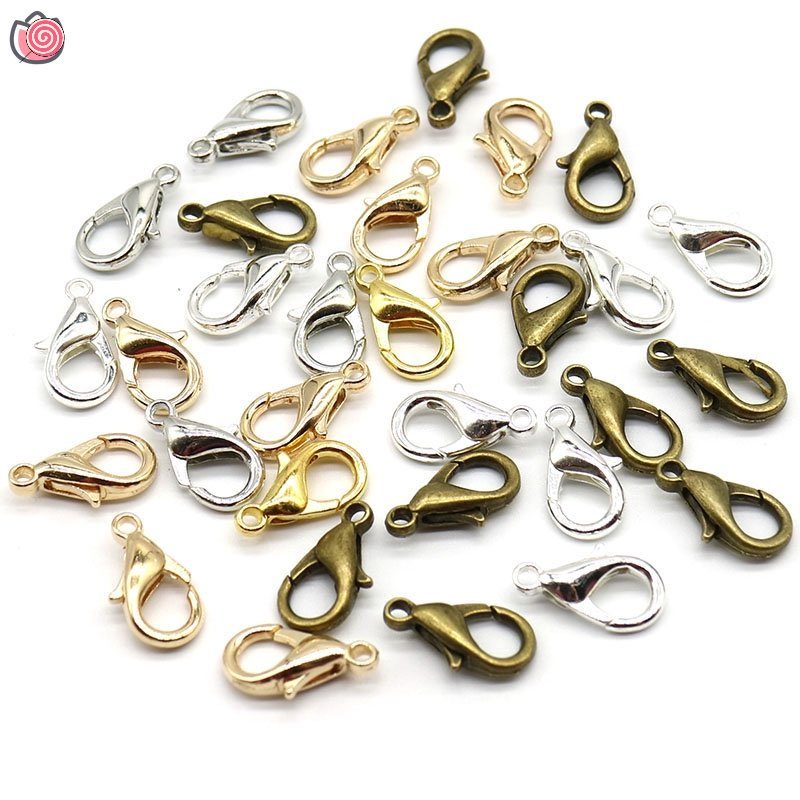 Set 10 Móc Kẹp Tôm Hùm Màu Vàng / Đồng 12mm Dùng Làm Trang Sức DIY