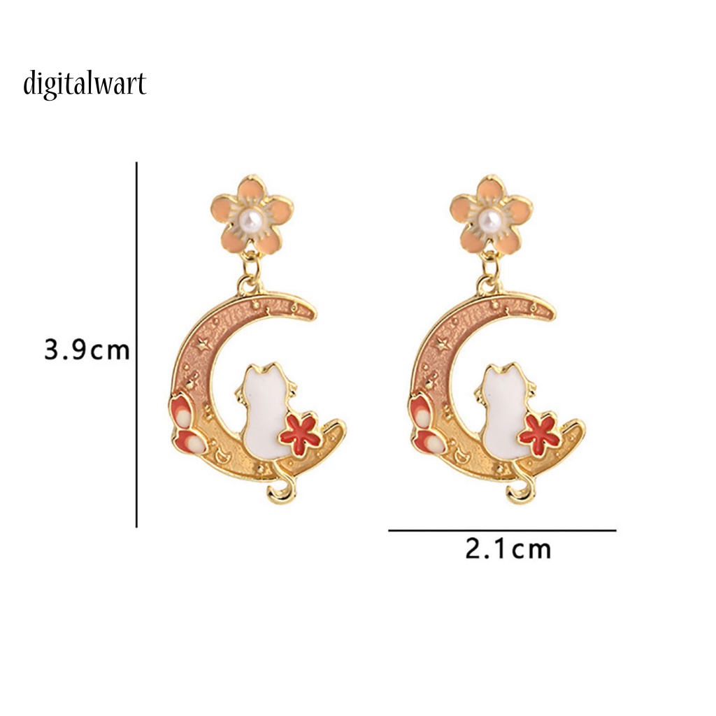 Kỹ Thuật Số| 1 Đôi Bông Tai Xỏ Lỗ Họa Tiết Hoa / Mặt Trăng / Thỏ / Hình Học Mạ Điện Đơn Giản Thời Trang Dành Cho Nữ