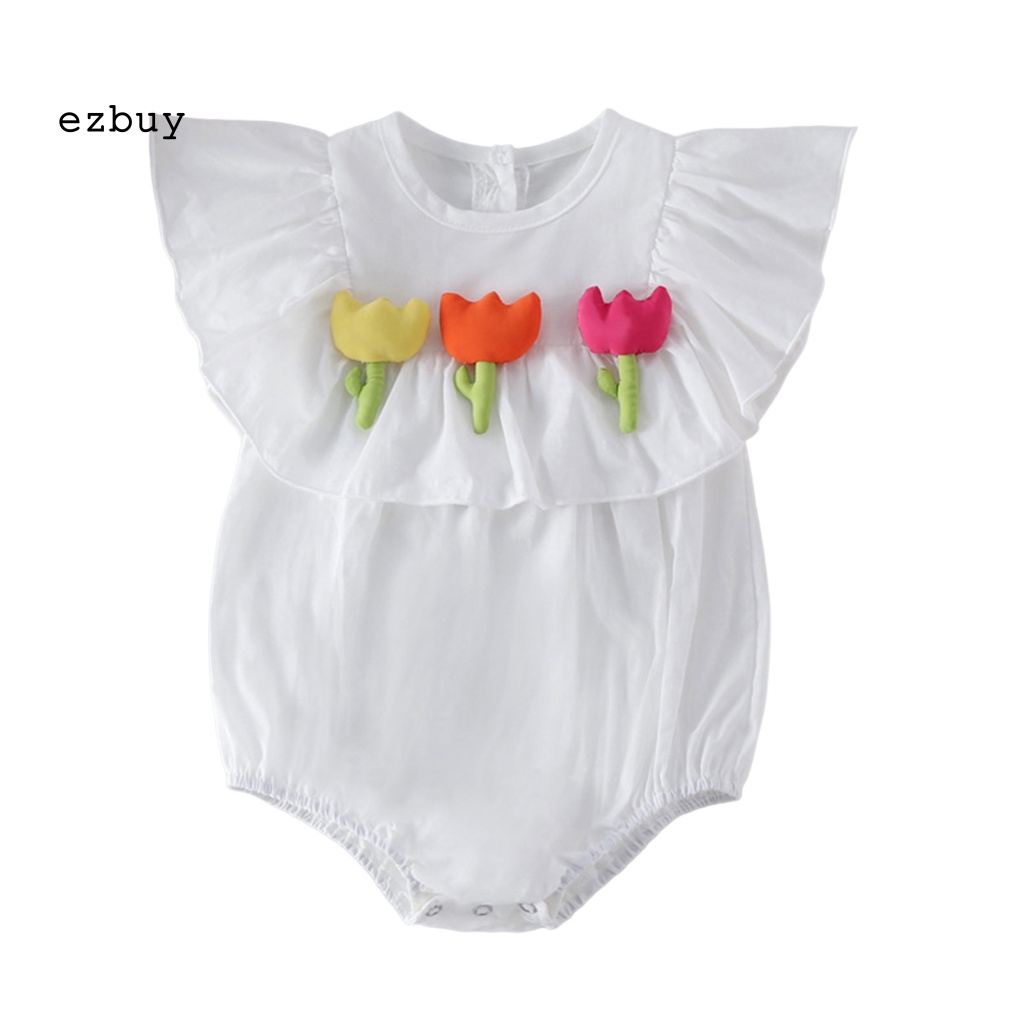 [EY] Áo Liền Quần Bằng Cotton Siêu Mềm Thân Thiện Với Da Không Có Xơ Vải Trang Trí Trong Nhà Mùa Hè Cho Trẻ Sơ Sinh