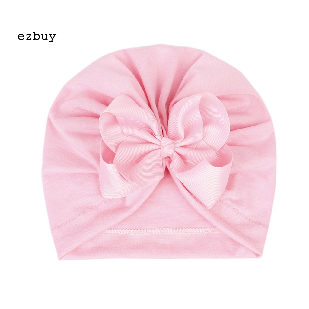 Mũ Trùm Đầu Giữ Ấm Thoáng Khí Bằng Cotton Polyester Đính Nơ Dễ Thương Cho Bé