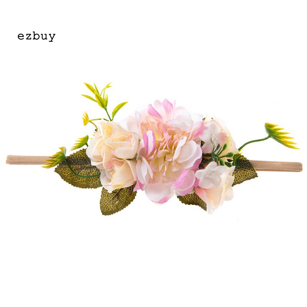 Băng Đô Hoa Bằng Nylon Co Giãn Cho Bé Chụp Ảnh